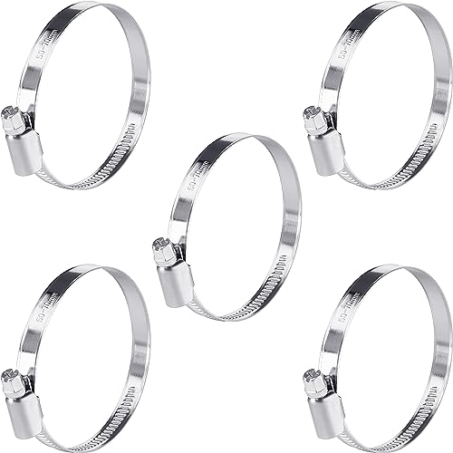 Poppstar Colliers de Serrage en Acier Inoxydable 50-70 mm avec Largeur de 9 mm, Qualité W2 (5 pièces)