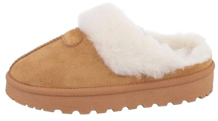 Ital Design Damenschuhe Freizeitschuhe Hausschuhe, LX23-003-, Textil, Camel, Gr. 37