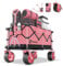 Sekey 200L Folding Festival Trolley with All-Terrain Extra Wide Wheels&Brake, Heavy-Duty Cart Loadable up to 150KG, Patented Four-Directional Foldable Design, Wagon for Beach Camping Garden, Blackpink