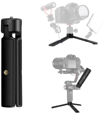Akeipho Mini Tabletop Tripod for Gimbal/DSLRs, Desktop Tripod Stand Handle Grip for DJI Ronin S/SC, Zhiyun Weebill S/Smooth, Osmo Mobile with Extended 1/4 Screw Holes