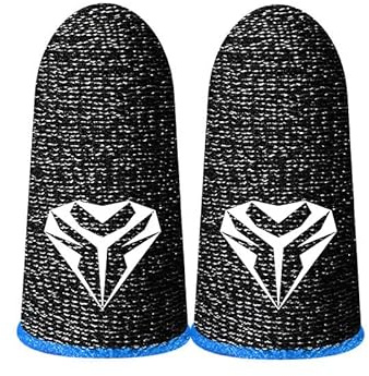 Kexpery 1 Pair of PUBG Gaming Sleeves, Universal Sweatproof, Anti-Slip, Thumb Gloves for Mobile Games (Blue)