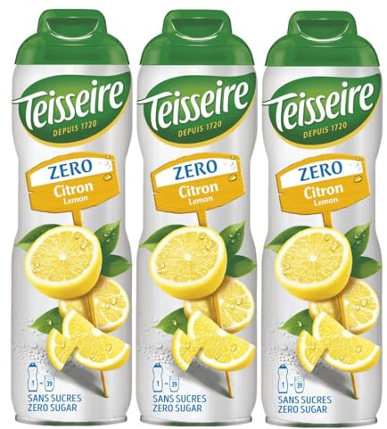 Teisseire Sirup Lemon/Zitrone zero Zucker 600ml - Cocktails (3er Pack)
