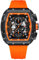 rorios Analog Quarz Armbanduhren Tonneau Herrenuhren Mode Multifunktional Uhr Punk Chronograph Uhren für Männer mit Silikon Armband für Herren Orange