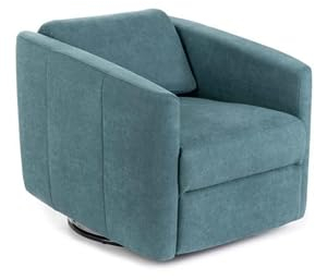 MONDO VIRO Moderner Drehsessel Rose aus Stoff mit Chrom-Basis 70 x 85 cm 69 h (Aquamarin)