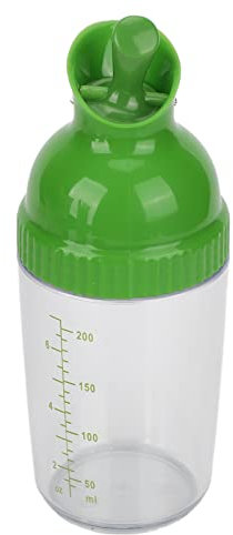 Shaker à Vinaigrette étanche, Bouteille en Verre de 200 Ml avec Couvercle, pour Mélanger les Sauces et les Vinaigrettes, Matériau ABS + PP, Vert (GREEN)