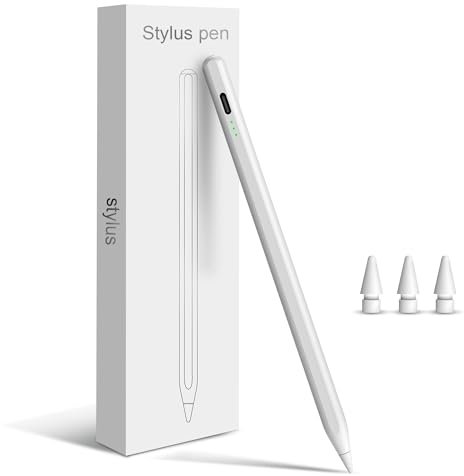 Matita per Apple iPad A16 10a generazione, penna stilo a ricarica rapida per iPad A16/11-6a generazione, Air 11/13 M3/M2/5th-3rd, Pro 13/11/M4/13, Mini A17 Pro/6/6/5 ° rifiuto del palmo