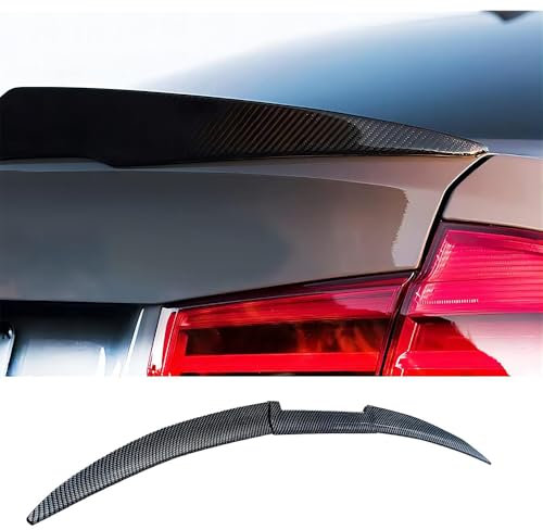 YUEDAM Auto Heckspoiler für BMW 3 Serie E90 M3 2006 2011, HeckspoilerflüGel Kofferraumdachspoiler Stamm Spoiler Flügel Autospoilerflügel Dekoration Zubehör,B/Carbon-Fiber-Black