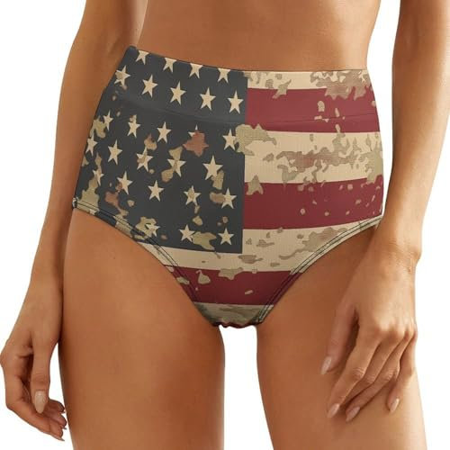 MQSSYOA Culotte Femme Drapeau USA sous-Vêtements Bikinis sous-Vêtements pour Femmes