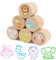 BOOMTOP 6Pcs Stempel Holz Tiere Holzstempel zum Basteln Kinder Motivstempel Set Rund Klein Stempelset Löwe Dinosaurier Eule für Kartenbasteln Scrapbooking Bullet Journal Geschenkverpackung