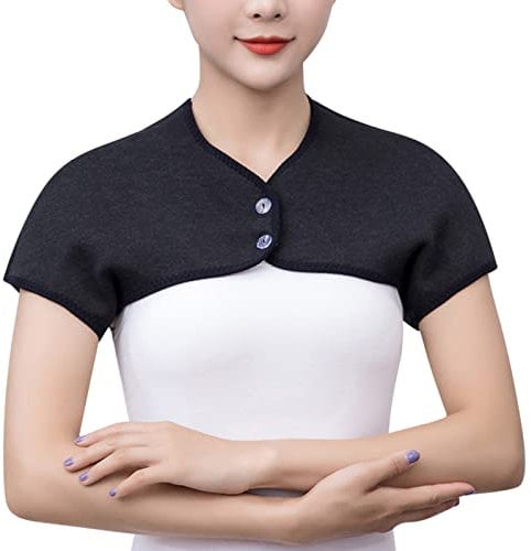 Damen Schal Schwarz Winter Unisex Solid Double Layer Composite Warm Schulterschutz Splice Schal Weste Dreieckstuch Winter Damen (B, XL)