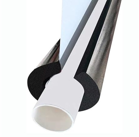 Tubo Aislante En Papel De Aluminio, Manguito Tuberías De Espuma Autoadhesivo para Tuberías De Cobre, Riego Exterior En Invierno, Grifo De Rociador(22mmX15mmX0.95m)