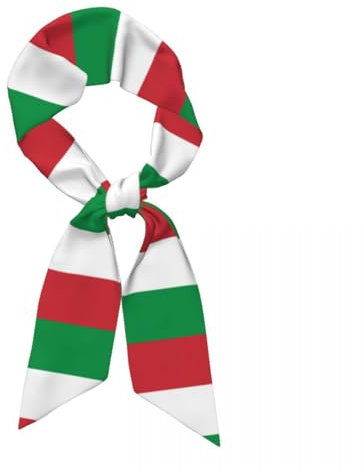 Haarschal Für Damen,Italienisches Flagge,Seidenähnliches Stirnband,Modisches Bandana-Kopftuch,Schmaler Handtaschengriff,Wickelband,Halstuch,Kopfbedeckung,Multifunktionales Accessoire