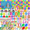 nicknack Ostergeschenke Kinder, 100 Stück MIni Gefüllte Ostereier mit 100 Partyspielzeuge, 2.2 Plastik Ostereier für Osternkorb Stuffers Füllstoffe, Ostern Geschenke for Kinder Ostereier Jagd Spiel