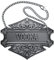 1PC Decorative Liquor Decanter Tag, 2.6 x 2 inches, Antique Silver, Vodka Bottle Label with Adjustable Chain