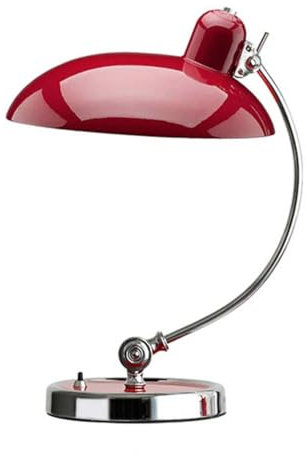 AoLa Moderne Tischleuchte Mit Stecker Verstellbar E27 Tischlampe Minimalistische Design Nachttischleuchte Dekorative Kleine Lampe Art Deco Leselampe Für Schlafzimmer Kinderzimmer Büro Chrom,Rot
