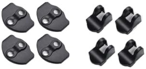 Door Latch Cover Plate Protector for Tesla Model Y and Model 3, Carbon Fibre Styling, Noise Reducing and Aesthetically Improving, Pack of 4 (Full Accessory Sets)