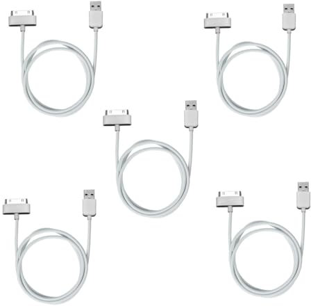 Winnerplusa Cavo dati di ricarica USB per iPhone 4, 4s, 3GS, 3G, iPod IPAD 2, IPAD3 (5 PCS)
