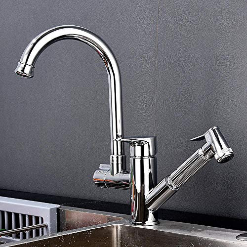 SBCGFY Badezimmer Waschbecken Wasserhahn mit ausziehbarem Bidet Sprayer Chrom Farbe Einzelgriff