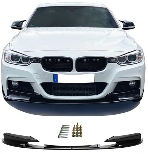 JOM Frontspoilerlippe für BMW 3er F30 F31 2011-2019 glänzend 2-teilig ABE | Splitter, PP-Kunststoff, glänzend, Schwarz, 2-teilig, mit ABE, fahrzeugspezifisch, passgenau
