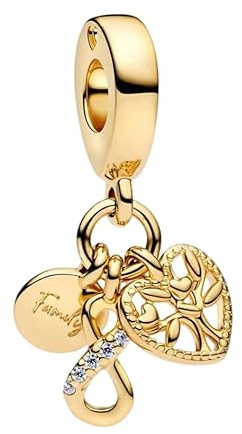 Vegaine Gold Family Tree Charms et Perles pour Femme Pendenti Compatible avec les Bracelets et Colliers,Cadeau de la Fête des Mères Saint-Valentin