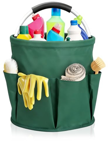Cleaning Caddy with Handle, Portable Collapsible Bucket Oxford Fabric Caddy | Multi Pocket | Multifunctional | Foldable Cleaning Bucket | for Outdoor Use Gardening Picnic Bath Car Washing Tool Storage