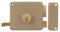 Amig - Verrou de Surpose Droite avec levier de fermeture, languette et poignée pour porte en bois Mod. 78 | 100 x 85 mm | Loquet avec cylindre rond en serreta | Acier Beige
