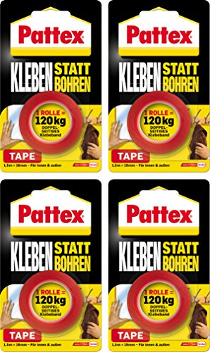Pattex Kleben statt Bohren/Kombi-Spar-Set (4 x Klebeband)
