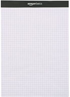 Amazon Basics Quad-Ruled Papierblock, 21.6 cm x 29.5 cm (Packung mit 2 Stück), Weiß