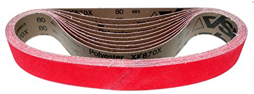 VSM Schleifband XK870X – 30 x 533 mm – Körnung P80 – 10 Stück – aggressives Keramikkorn für Metall Edelstahl – reißfestes robustes Gewebe – wasserfest – Profi-Schleifbänder für Rohrbandschleifer