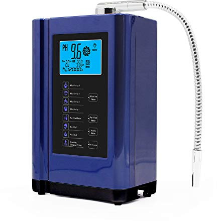 AlkaDrops Water Ionizer & Purifier, PH 3.5-10.5 Alkaline/Acid Water, Up to -500mV ORP, 6000L Filter, 7 Settings, Auto-Clean, Intelligent Voice (Blue)
