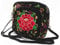 candygirlft Damen Handtasche, Ethno-Stil, Segeltuch, bestickt, (Umhängetasche mit gesticktem Blumenmotiv), Small