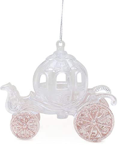 Christmas Concepts® - Décoration de Chariot de Princesse décorée de Paillettes de 10 cm (Or Rose, 1)