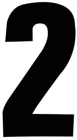 2XSelf Adhesive Wheelie Bin Numbers 17cm - 2 - Black