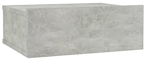 vidaXL Floating Bedside Table Concrete Grey 40x30x15cm Chipboard