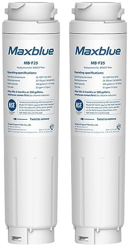 Maxblue 644845 - Filtro dell'acqua per Frigorifero, Compatibile con Bosch UltraClarity 644845, 00740560, 740560, 00499850, 00649379, 9000194412, 9000077104, Miele/Haier 0060820860, 0060218743 (2)