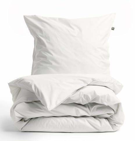 SALAD HOUSE Weiße Bettwäsche 135x200 Baumwolle, Allergiker Bettwäsche-Sets, Duvet Cover, Herbst Bettbezug + Satin Kissenbezug 80x80, Room Decor Bettwaren & Bettwäsche, 400TC