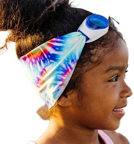 Splash Place KIDS SWIM GOGGLES with Fabric Strap - TIE DYE | Tangle-Free, Swimming Goggles for Kids, Comfy Fabric Strap Goggles - Tie Dye Goggles for Swimming