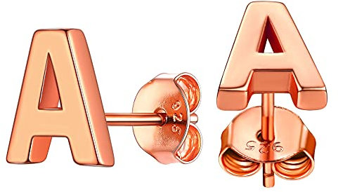 ChainsHouse Damen A Silber Buchstabe Ohrringe Initialer Letter A Ohrstecker Mädchen Piercing Ohrschmuck Kleiner Ohrstecker mit Geschenkebox für Hochzeit Verlorbung