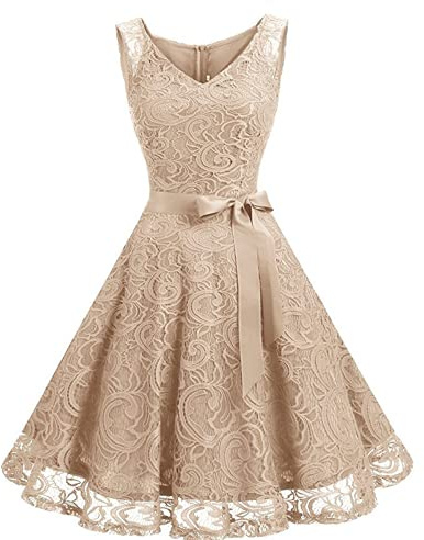 Daysskk Robe Cocktail Mariage Femme sans Manche Robe De Soirée Femme Courte Robe Elegante Femme Cocktail sans Manche Robe Cérémonie Femme Courte Robe De Soiree Femme Col V L