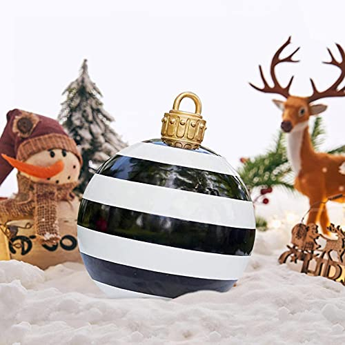 Aufblasbare Weihnachtskugeln - Riesen Weihnachtsaufblasbarer PVC-Dekorationsball, 60 cm Weihnachtsaufblasbare Außendekorationen Aufblasbare Weihnachtskugeln Dekoration mit Pumpe (#1)