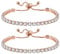 JewelryWe 2 Stück Armband Damen mit Zirkonia Steinchen, Tennisarmband Armkette Armreif Armschmuck Geschenk für Mutter, Freundin Verstellbar Rosegold
