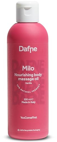 Dafne | Vanille-Körperöl mit Süßmandel, Vitamin E & Jojoba | Feuchtigkeitsspendendes, duftendes Pflegeöl | Leichtes Hautöl für Frauen & Männer | Für Körper, Haare & Gesicht | 200 ml