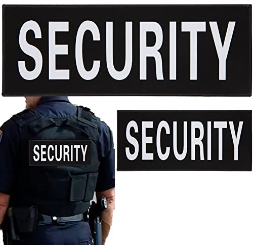 Reflektierende Security Klett Aufnäher Set Klettsticker Reflektorband Klettsticker Security Nachtsichtbarkeit Security Nylon Hook Loop Patch für Vest Tactical Hundegeschirr Weste Kragen, 2 Patches