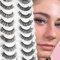 Glowing Win Faux Cils 3D Volume Russe Cils Doux 10 Paires Faux Cils Naturel Court Reutilisable Russian Lashes Cat Eye Moelleux faits à la main Mink Fluffy Fake Lashes False Eyelashes