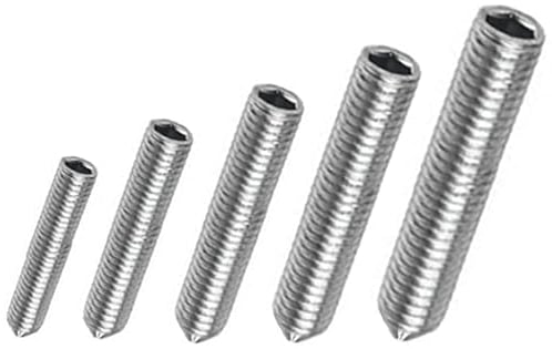 Gewindestift/Madenschraube mit Spitze, Stahl verzinkt DIN 914 (25, M6 x 25mm), Silver