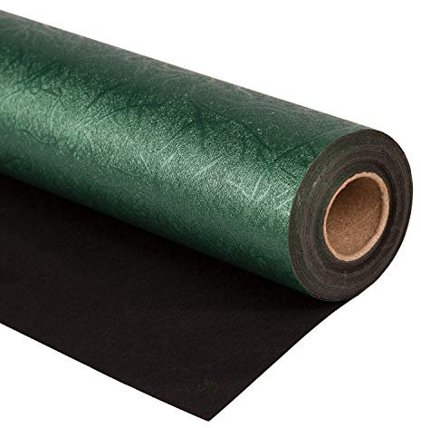 RUSPEPA Geschenkpapierrolle - Wendbar Grün Und Schwarz Für Geburtstag, Urlaub, Hochzeit, Babyparty - 43,2 cm X 5 m
