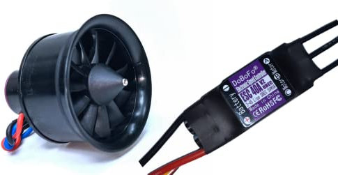 DoBoFo EDF 50mm 4S 4300KV 16.8V 11 Blades with 40A ESC, Electric Ducted Fan with Electronic Speed Controller, RC Jet Engine, Brushless Motor, Remote Control Model Replacement Airplane Parts DIY
