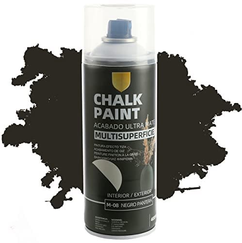 H HANSEL HOME Pintura Spray a la Tiza Color Pastel Acabado Ultra Mate - Negro Pantera 400ml