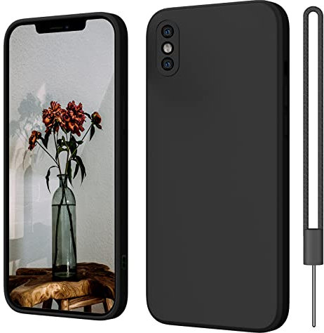 ElestBela iPhone X Hülle, iPhone XS Hülle Silikon Case, Hanyhülle iPhone X/XS 5.8'' Ultra Dünn Slim mit Microfiber, Kratzfeste Rundumschutz Case Schutzhülle Hülle für iPhone X/XS Schwarz