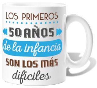 latostadora Taza Divertida para Regalar Los Primeros 50 Años De La Infancia - Tazas de café grandes, graciosas, bonitas para el desayuno - Regalos originales - 325 mL - ref. 5477537